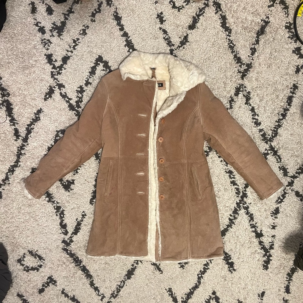 Steve Madden suede shearling Y2K coat